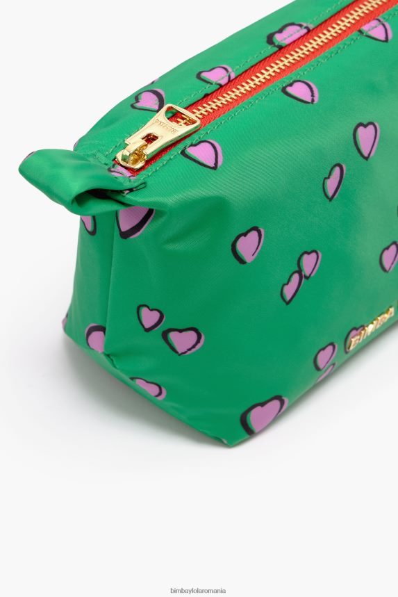 ro Bimba Y Lola trusă mică de machiaj trapez cu imprimeu inimioare verde 2XZ40B1079 accesorii