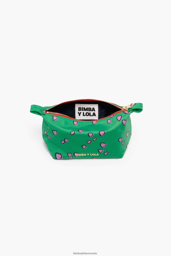 ro Bimba Y Lola trusă mică de machiaj trapez cu imprimeu inimioare verde 2XZ40B1079 accesorii