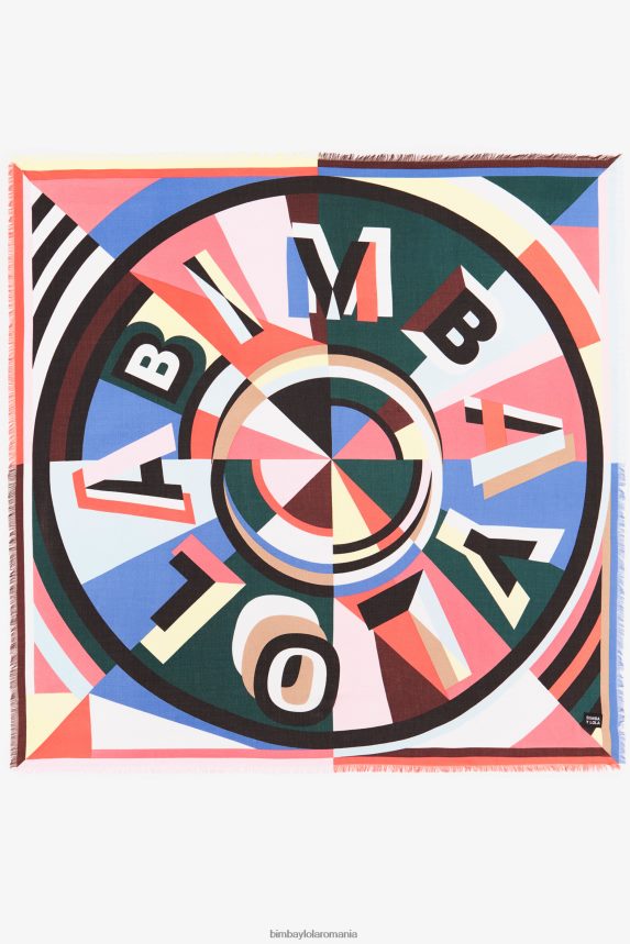 ro Bimba Y Lola șal cu logo geometric coral 2XZ40B646 accesorii