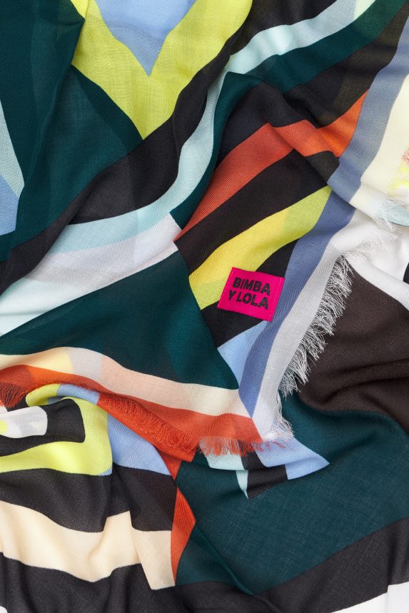 ro Bimba Y Lola șal cu logo geometric galben 2XZ40B645 accesorii