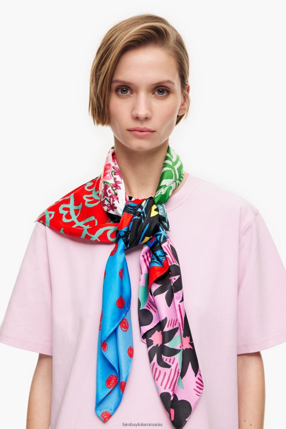 ro Bimba Y Lola eșarfă cu imprimeu patchwork albastru 2XZ40B649 accesorii