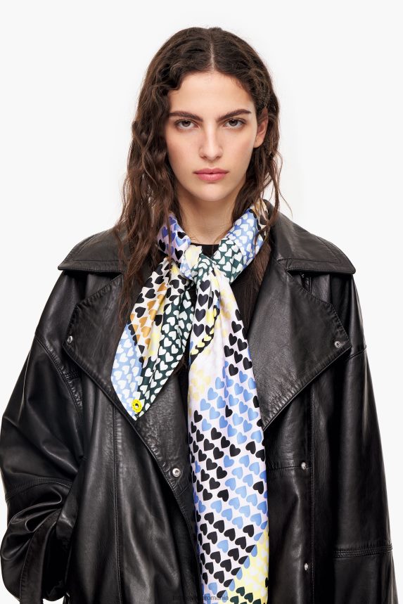 ro Bimba Y Lola eșarfă cu inimioare geometrice galben pal 2XZ40B619 accesorii