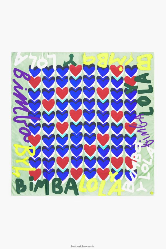 ro Bimba Y Lola eșarfă cu logo graffiti inimi mentă 2XZ40B613 accesorii