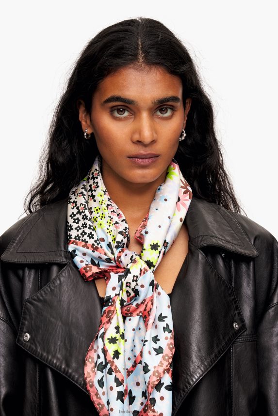 ro Bimba Y Lola eșarfă florală geometrică alb 2XZ40B629 accesorii