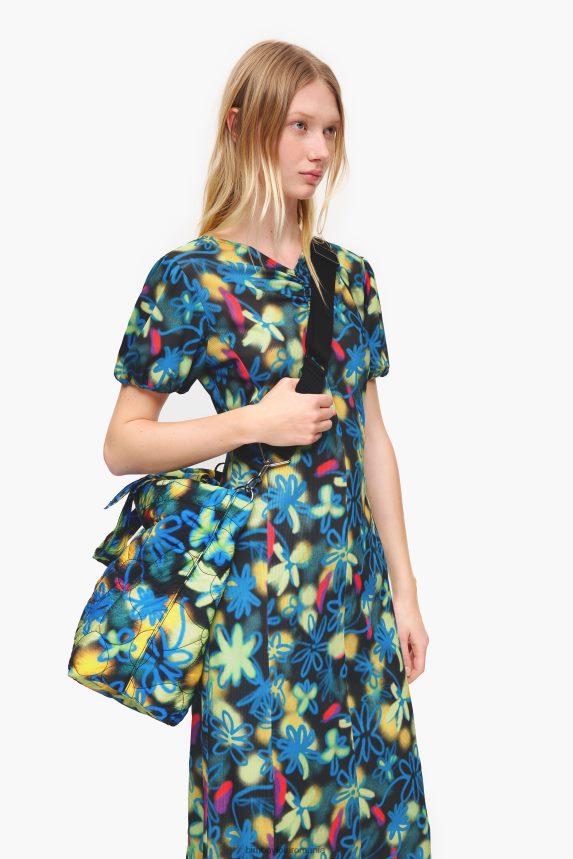 ro Bimba Y Lola geantă shopper nailon cu flori graffiti albastru 2XZ40B132 accesorii