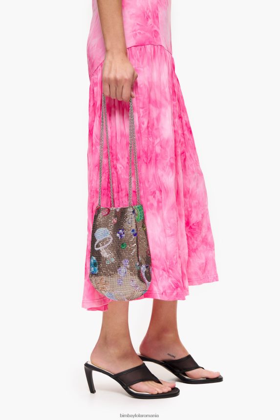 ro Bimba Y Lola geantă găleată din plasă cu imprimeu bijuterii căzute de aur 2XZ40B147 accesorii