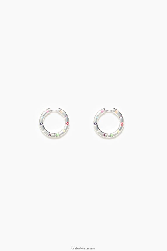 ro Bimba Y Lola cercei cu cerc cu logo argintiu și multicolor 2XZ40B715 accesorii