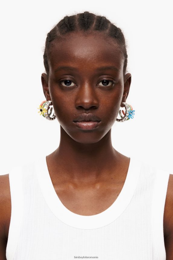 ro Bimba Y Lola cercei maxi cerc cu flori multicolor 2XZ40B675 accesorii