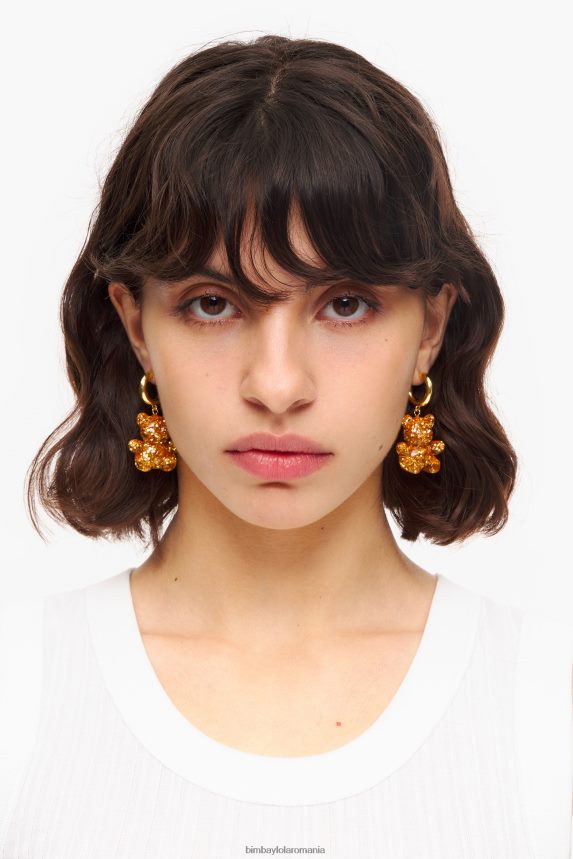 ro Bimba Y Lola ursuleț lung din rășină și cercei aur 2XZ40B796 accesorii