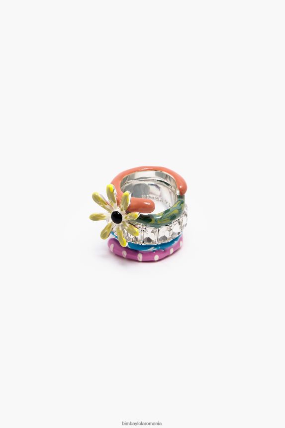 ro Bimba Y Lola inel email cu cristal multicolor 2XZ40B681 accesorii