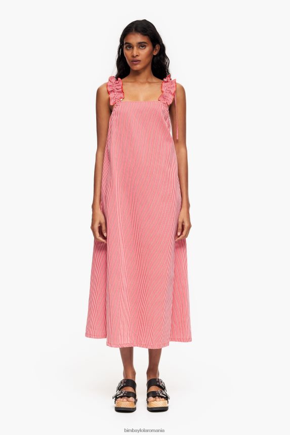 ro Bimba Y Lola rochie a-line din denim roșu 2XZ40B229 îmbrăcăminte