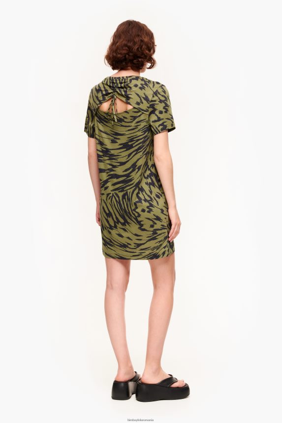 ro Bimba Y Lola rochie scurtă în două culori cu aripi de fluture kaki 2XZ40B220 îmbrăcăminte