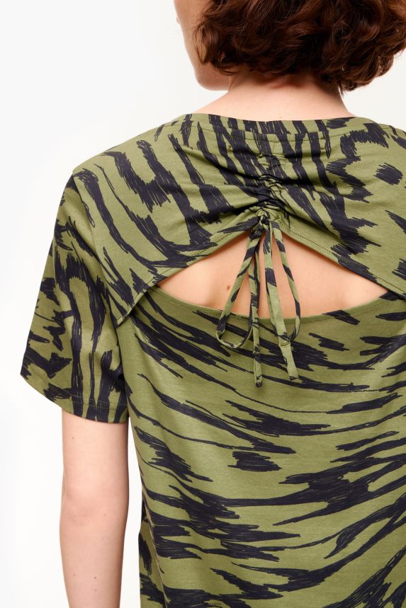 ro Bimba Y Lola rochie scurtă în două culori cu aripi de fluture kaki 2XZ40B220 îmbrăcăminte