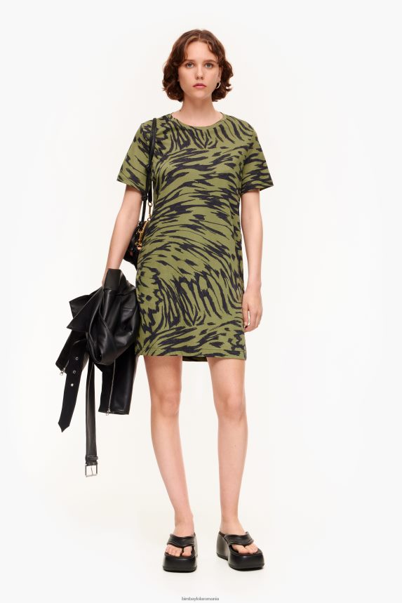 ro Bimba Y Lola rochie scurtă în două culori cu aripi de fluture kaki 2XZ40B220 îmbrăcăminte