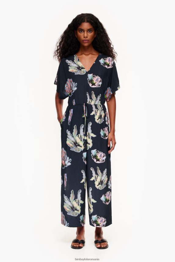 ro Bimba Y Lola salopetă lungă cu imprimeu coral gri 2XZ40B186 îmbrăcăminte