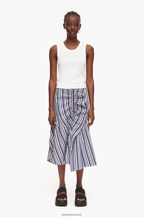 ro Bimba Y Lola fusta midi denim albastru 2XZ40B457 îmbrăcăminte