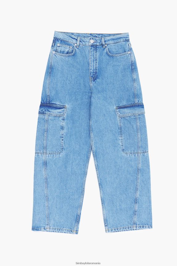 ro Bimba Y Lola pantaloni cargo din denim albastru 2XZ40B507 îmbrăcăminte
