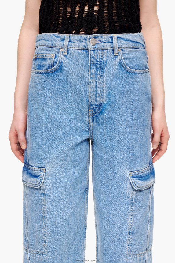 ro Bimba Y Lola pantaloni cargo din denim albastru 2XZ40B507 îmbrăcăminte