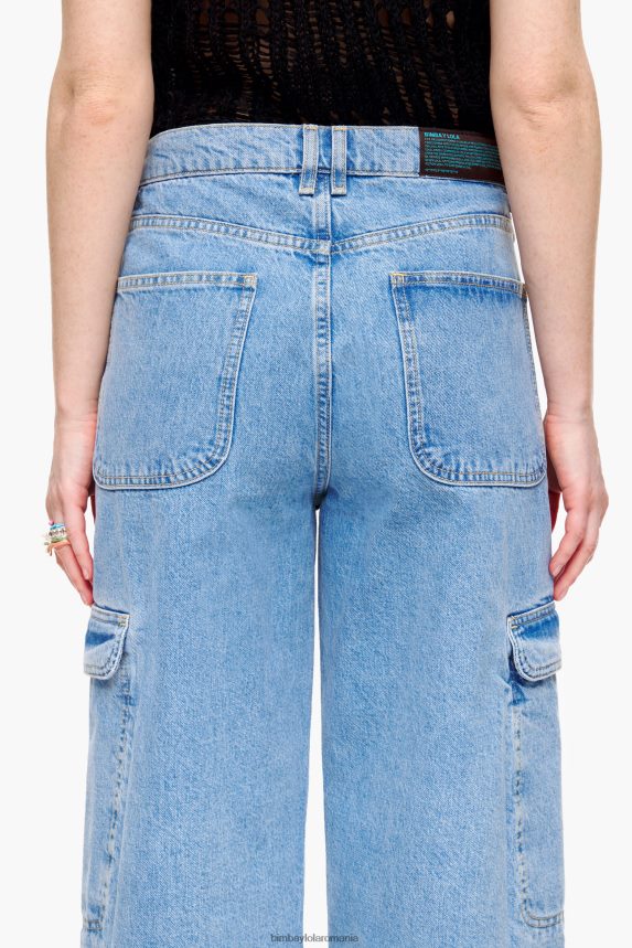ro Bimba Y Lola pantaloni cargo din denim albastru 2XZ40B507 îmbrăcăminte