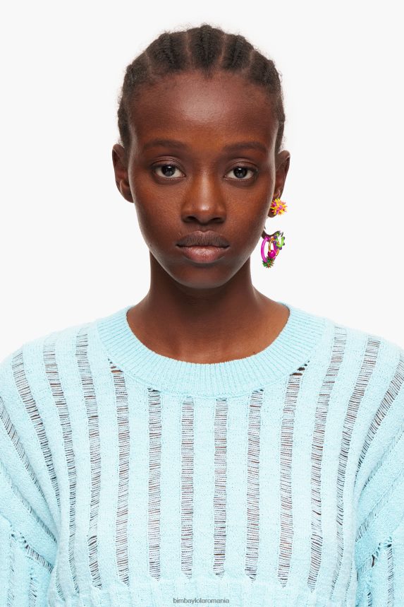 ro Bimba Y Lola pulover cu nervuri albastru 2XZ40B386 îmbrăcăminte