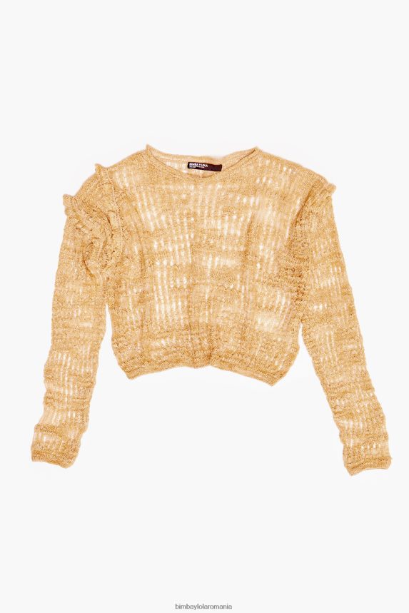 ro Bimba Y Lola pulover din tricot deschis cămilă 2XZ40B362 îmbrăcăminte