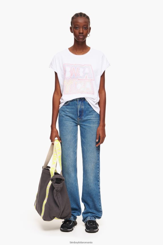 ro Bimba Y Lola tricou cu logo alb 2XZ40B258 îmbrăcăminte