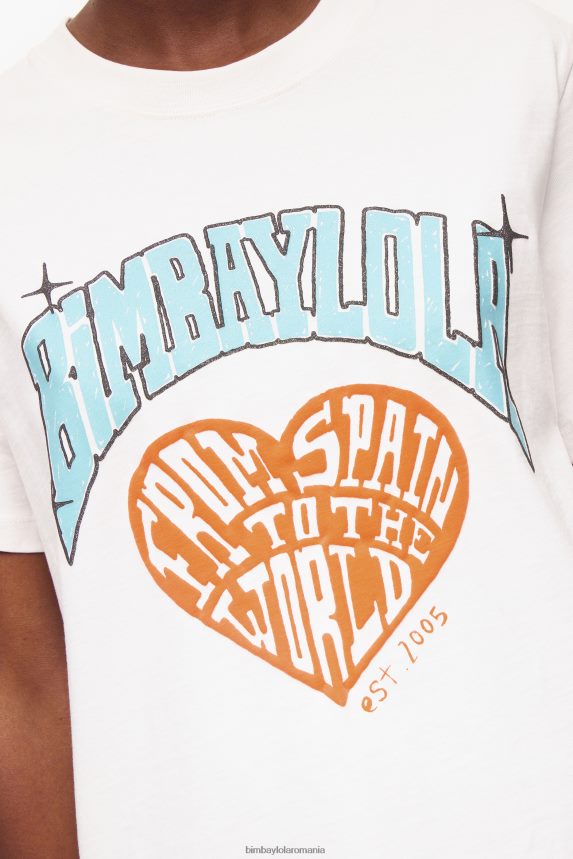 ro Bimba Y Lola tricou cu logoul universității alb 2XZ40B277 îmbrăcăminte