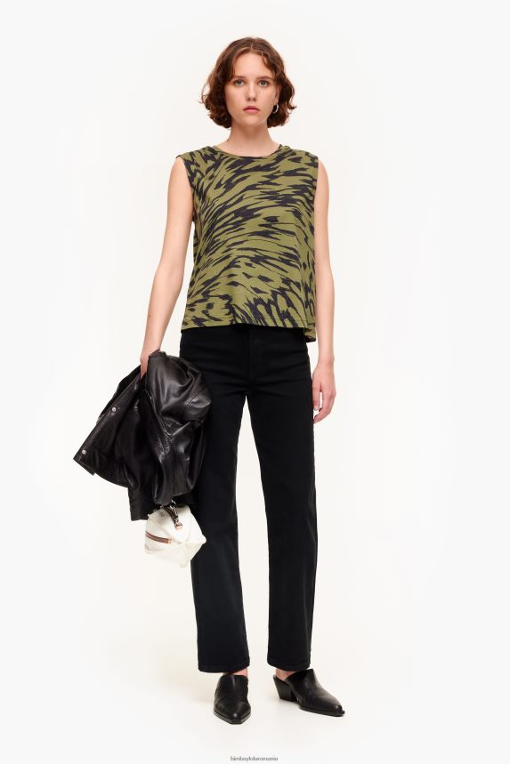 ro Bimba Y Lola tricou din bumbac cu aripi de fluture kaki 2XZ40B298 îmbrăcăminte