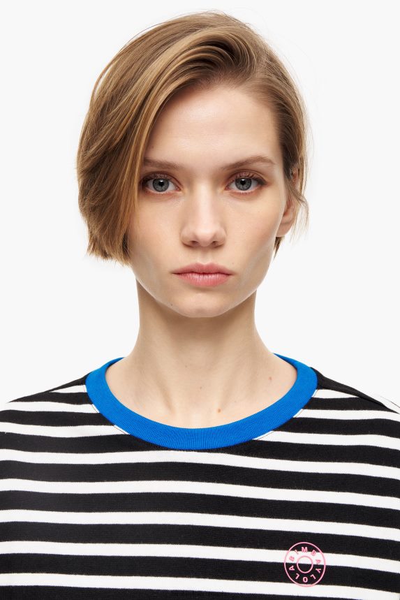 ro Bimba Y Lola tricou din bumbac cu dungi negru 2XZ40B317 îmbrăcăminte