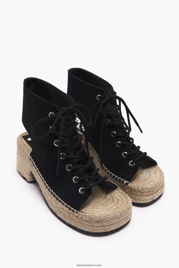 ro Bimba Y Lola sandală din piele despicată cu toc negru 2XZ40B581 footwewar